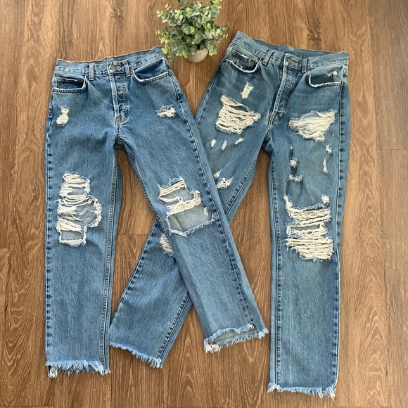 Carmar Denim - Carmar Distressed Button Fly Raw Hem Jeans Bundle